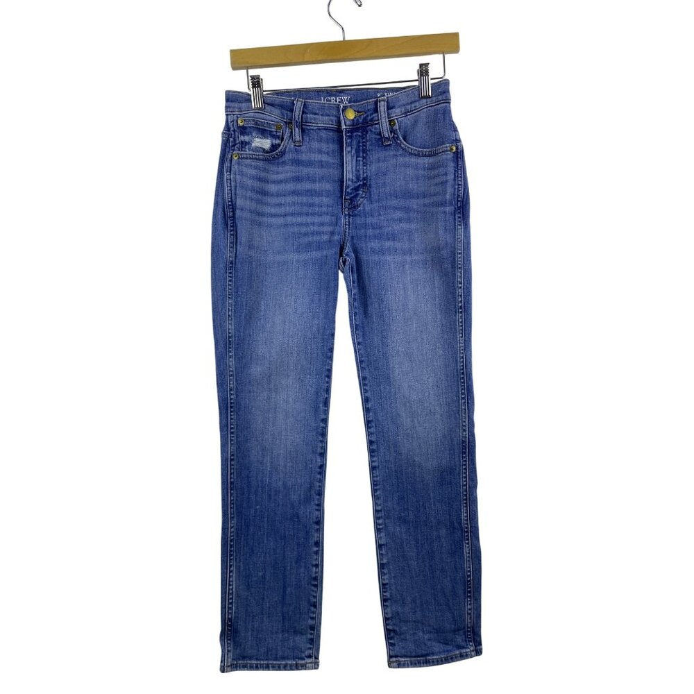 J. Crew Women's 26 9" Vintage Slim Straight Medium Wash Zip Fly Stretch Jeans